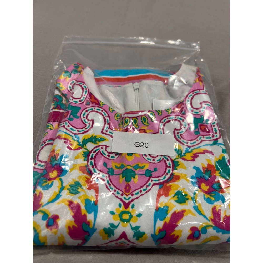London Times Sleeveless Colorful Pink Mandala Paisley Print Sheath Boho Dress 8 - Picture 7 of 8